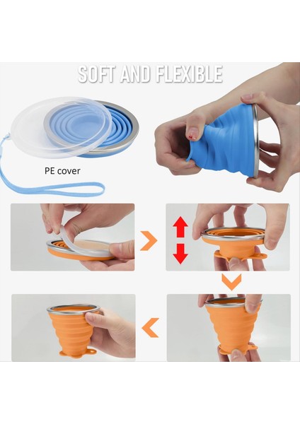 QuirkyQuar Katlanır Fincan Su Bardağı Seyahat Teleskopik Fincan Taşınabilir Açık Kahve El Fincanı Gargara Katlanır Fincan (Yurt Dışından) modelleri