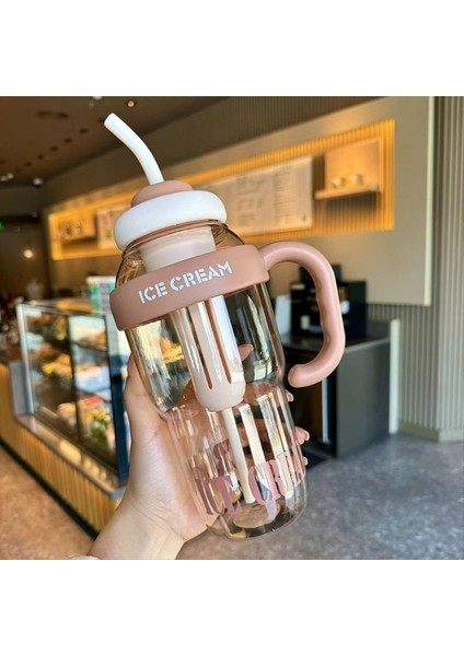 QuirkyQuar Yeni 1300ML Taşınabilir Saman Su Kupası Spor Şişesi Açık Seyahat Kahve Kupası Kamp Kamp Yürüyüşü Ket Sütü D (Yurt Dışından) fırsatları