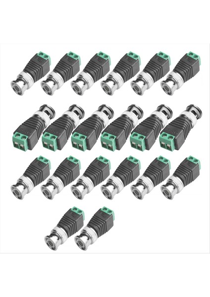 QuirkyQuar Bnc Erkek Balun Konnektörü 20PCS Koaksiyel Cat5 - Bnc Cctv Sürveyans Için Erkek Konnektör Video Kameralar Bnc Erkek Konnektörü (Yurt Dışından)