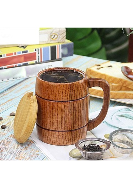 QuirkyQuar 350ML/12 Oz Ahşap Bira Kupaları, Üst Sınıf El Yapımı Retro Kahverengi Ahşap Fincan, Çay Kahve Şarap Birası (Yurt Dışından) indirimleri