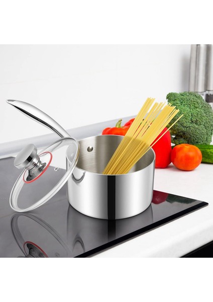 QuirkyQuar 1 Qt Tenceresi, Cam Kapaklı Paslanmaz Çelik Süt Sosu Tavası, Yemek Pişirme Için Mutfak Indüksiyon Tenceresi (Yurt Dışından) indirimleri