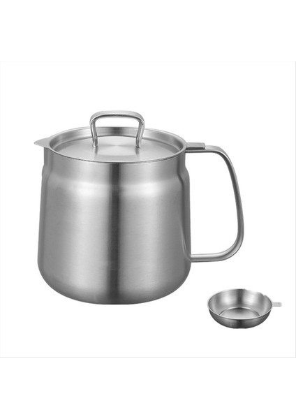 QuirkyQuar Fritöz, Yağ Potu Paslanmaz Çelik Büyük Kapasiteli Yağ Fritöz ve Filtre Bardağı Combo Mutfak Için Çok Yönlü Yağ Filtresi 1.5l (Yurt Dışından)