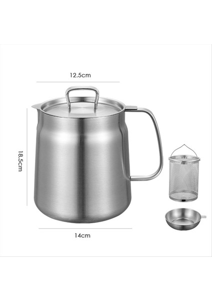 QuirkyQuar Yağ Pot 2l, Yağ Pot Paslanmaz Çelik Büyük Kapasiteli Yağ Fritöz ve Filtre Kupası Combo Mutfak Için Çok Yönlü Yağ Filtresi (Yurt Dışından) fiyatları