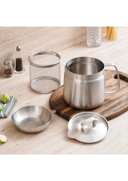 QuirkyQuar Yağ Pot 2l, Yağ Pot Paslanmaz Çelik Büyük Kapasiteli Yağ Fritöz ve Filtre Kupası Combo Mutfak Için Çok Yönlü Yağ Filtresi (Yurt Dışından) fırsatları