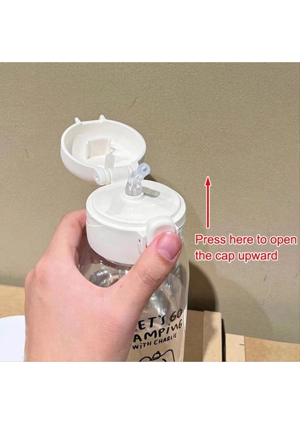 QuirkyQuar Samanlı Plastik Su Şişesi Su Bardağı Büyük Kapasiteli Taşınabilir Düşüşe Dayanıklı ve Taşınabilir Bardak Karikatür Vantuz (Yurt Dışından) fiyatları