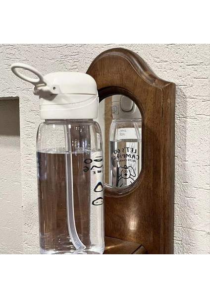 QuirkyQuar Samanlı Plastik Su Şişesi Su Bardağı Büyük Kapasiteli Taşınabilir Düşüşe Dayanıklı ve Taşınabilir Bardak Karikatür Vantuz (Yurt Dışından) indirimleri