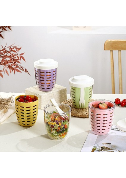 QuirkyQuar Salata Fincanı, Piknik Meyve Fincanı, Çift Katmanlı Drenaj Fincanı, Portatif Kahvaltı Fincanı, Çorba Fincanı Mutfak Malzemeleri Pembe (Yurt Dışından) fırsatları