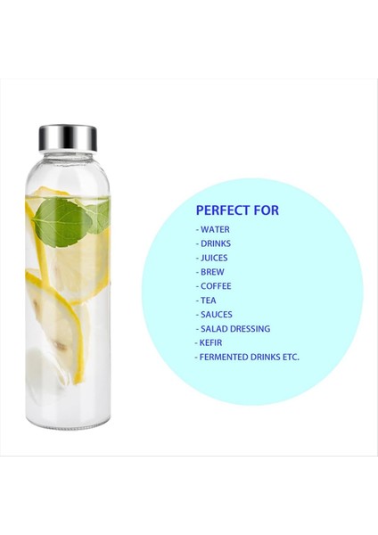 QuirkyQuar Buzdolabı Için 18 Oz, Yeniden Kullanılabilir Şeffaf Cam Su Şişeleri Için Kapaklı Kapaklı Cam Meyve Suyu Şişeleri Buzdolabı Için Hava Geçirmez Kapak (Yurt Dışından) fiyatları