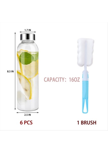 QuirkyQuar Buzdolabı Için 18 Oz, Yeniden Kullanılabilir Şeffaf Cam Su Şişeleri Için Kapaklı Kapaklı Cam Meyve Suyu Şişeleri Buzdolabı Için Hava Geçirmez Kapak (Yurt Dışından) modelleri