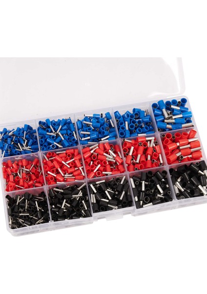 QuirkyQuar 1065PCS/SET 3 Renk 22 ~ 12AWG Tel Bakır Kıvrım Konnektörü Yalıtımlı Kordon Pimi Uç Terminal Bootlace Cooper Ferrules Kit Seti (Yurt Dışından) modelleri