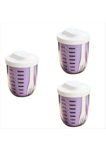 QuirkyQuar Salata Fincanı, Piknik Meyve Fincanı, Çift Katmanlı Drenaj Fincanı, Portatif Kahvaltı Fincanı, Çorba Fincanı Mutfak Malzemeleri Mor (Yurt Dışından)