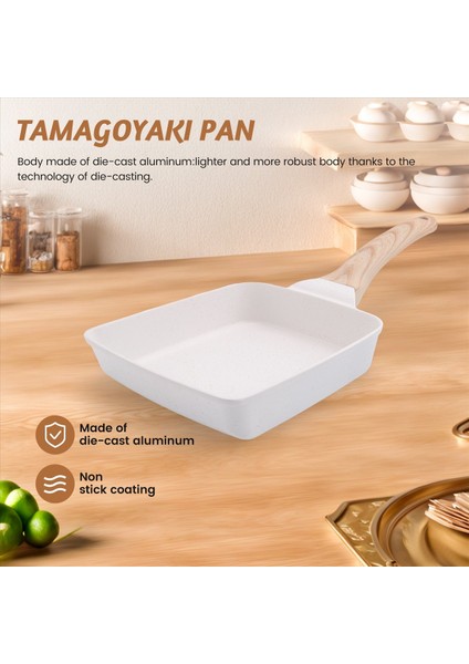QuirkyQuar Sopa Tamagoyaki Pan Kare Tava Japon Tarzı Omlet Pot Kahvaltı Kabı Kızartma Tava Yumurta Tava Mutfak Sosu Tava (Yurt Dışından) fırsatları