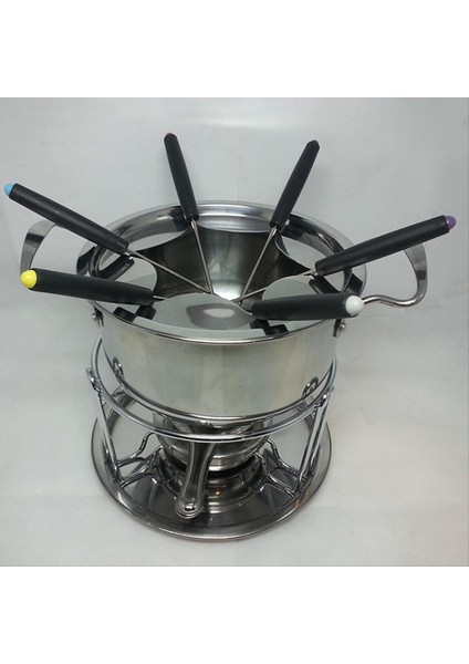 QuirkyQuar Fondue Pot Seti Fondu Tenceresi Multipurpoise Dış Mekan Kampı 6 Çubuk Paslanmaz Çikolata Peynir Fondu Tenceresi (Yurt Dışından) indirimleri
