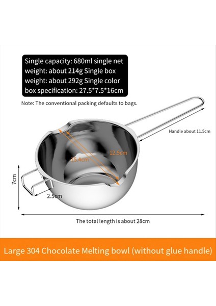 QuirkyQuar Çikolatalı Şeker Tereyağı ve Mum Balmumu Eritmek Için 304 Paslanmaz Çelik ile Eritme Kabı Eritme Kasesi (Yurt Dışından) fiyatları