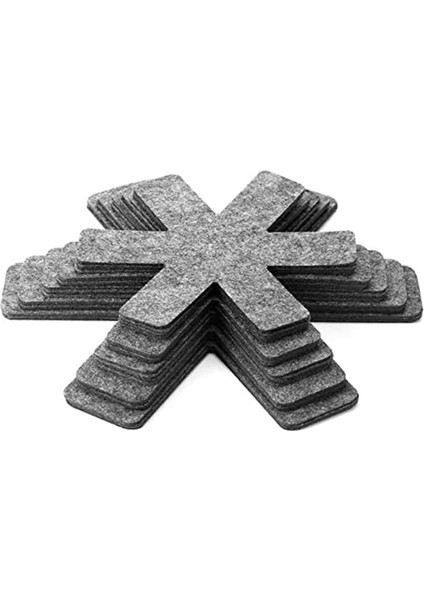 QuirkyQuar 20 Saksı Tavası Koruyucu, 5 Boyutta Gri Keçe Tava ve Tava Ayırıcı Pedleri, Kaymaz Tava Bölücü Pedleri (Yurt Dışından)