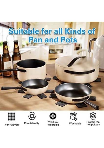 QuirkyQuar 20 Saksı Tavası Koruyucu, 5 Boyutta Gri Keçe Tava ve Tava Ayırıcı Pedleri, Kaymaz Tava Bölücü Pedleri (Yurt Dışından) modelleri