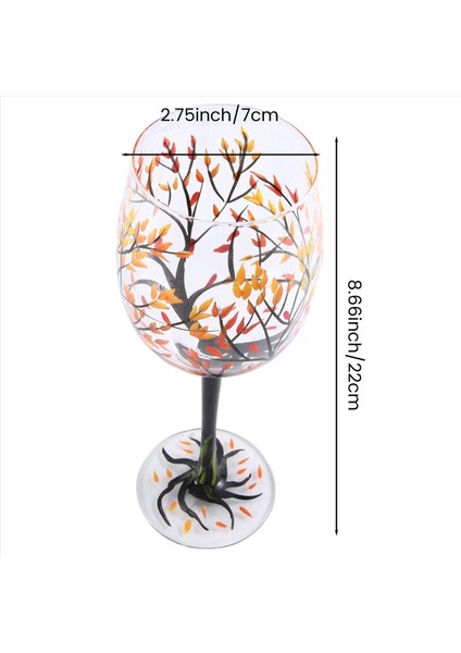 QuirkyQuar 1pcs Sıcak -Aynlı Ağaç Şarap Bardağı - Sonbahar Renkleri - Kırmızı, Sarı, Turuncu - El Boyalı Yapraklar - Sonbahar Yaprağı (Yurt Dışından) indirimleri