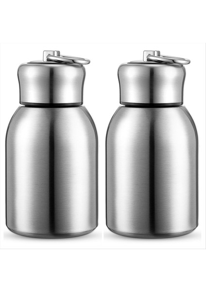 QuirkyQuar 2 Adet 10OZ Mini Paslanmaz Çelik Su Şişesi Ince Yalıtımlı Termal Su Şişesi Küçük Vakum Sıcak Soğuk Su Şişesi Dökme (Yurt Dışından)