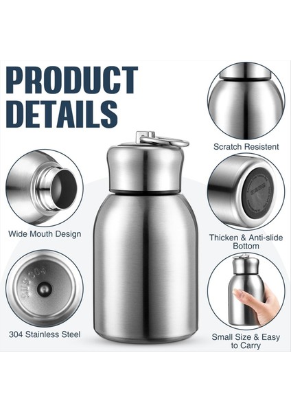 QuirkyQuar 2 Adet 10OZ Mini Paslanmaz Çelik Su Şişesi Ince Yalıtımlı Termal Su Şişesi Küçük Vakum Sıcak Soğuk Su Şişesi Dökme (Yurt Dışından) fiyatları