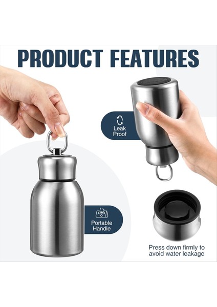 QuirkyQuar 2 Adet 10OZ Mini Paslanmaz Çelik Su Şişesi Ince Yalıtımlı Termal Su Şişesi Küçük Vakum Sıcak Soğuk Su Şişesi Dökme (Yurt Dışından) modelleri