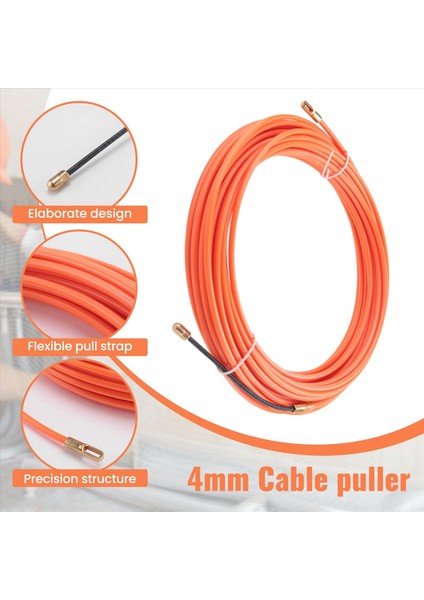 QuirkyQuar 4mm 15 Metre Turuncu Kılavuz Cihazı Naylon Elektrikli Kablo Itme Çekme Kanalı Yılan Rodder Balık Bandı Teli (Yurt Dışından) indirimleri