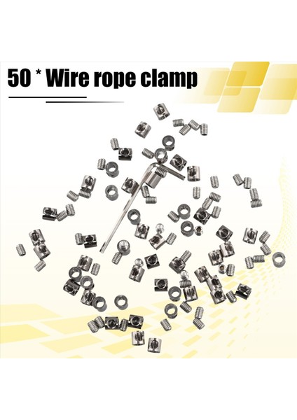 QuirkyQuar 50PCS 3mm Tel Halat Kablolu Bağlantı Elemanı Klipsi Için Ayarlanabilir Vidalı Bakır Metal Fikstürü Sling Sabitleme Aksesuarları (Yurt Dışından) fırsatları