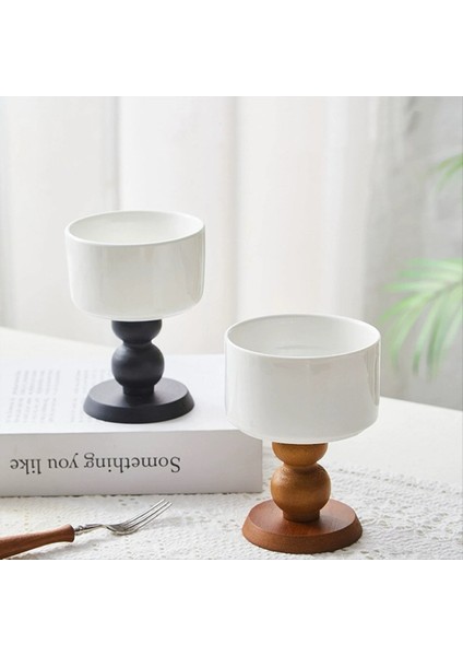 QuirkyQuar Seramik Tatlı Kaseler Retro Seramik Goblet Fransız Dondurma Fincan Puding Tatlı Kase Zarif Tasarım Partiler Için Siyah (Yurt Dışından) fırsatları