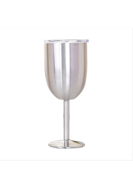 QuirkyQuar Şarap Bardağı Paslanmaz Çelik Çift Katmanlı Kadeh Renk Büyük Kapasiteli Bardak Dirençli Şarap Fincan Gümüş (Yurt Dışından)