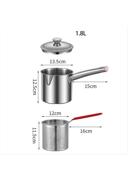 QuirkyQuar 1.8l Derin Fritöz Tenceresi, Küçük Fritöz Tenceresi, Çok Amaçlı Paslanmaz Çelik Sepetler, Derin Fritöz, Ev Için Pişirme Tenceresi (Yurt Dışından) fiyatları