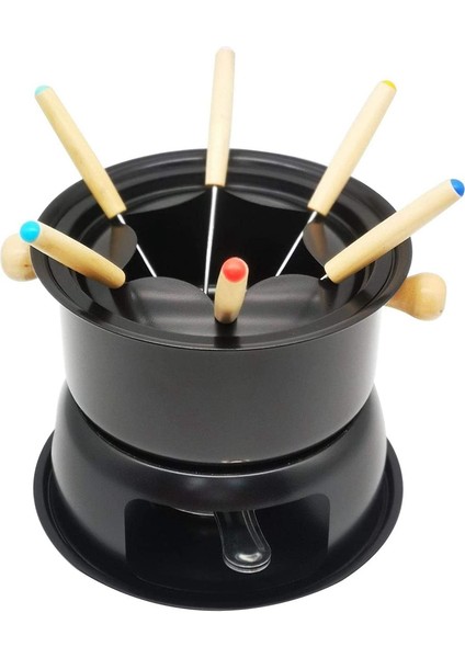 QuirkyQuar Mini Paslanmaz Çelik Fondu Tenceresi Seti Peynir Çikolata Fondu 6 Daldırma Çatallar ve Çıkarılabilir Pot Candy Sos Daldırma (Yurt Dışından)
