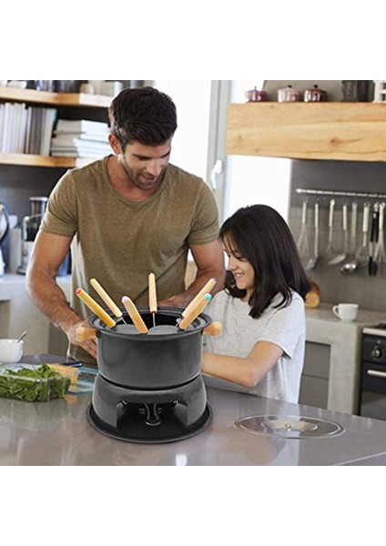 QuirkyQuar Mini Paslanmaz Çelik Fondu Tenceresi Seti Peynir Çikolata Fondu 6 Daldırma Çatallar ve Çıkarılabilir Pot Candy Sos Daldırma (Yurt Dışından) fırsatları