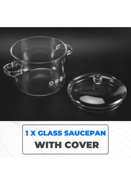 QuirkyQuar Kapaklı Cam Tencere, Kapaklı Ocakta Pişirme Tenceresi ve Saplı Tencere Temiz Çorba Tenceresi, Yüksek Borosilikat 1900ML (Yurt Dışından) indirimleri