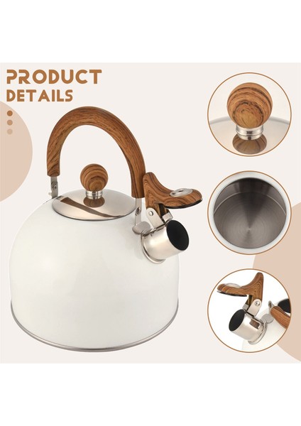 QuirkyQuar Çay Su Isıtıcısı, 2.5l Paslanmaz Çelik Doruğa Soba Üstü Için Çay Kapları, Kol Yüksek Sesle Düdük ve Rastane Karşı Hızlı Kaynama ile (Yurt Dışından) indirimleri