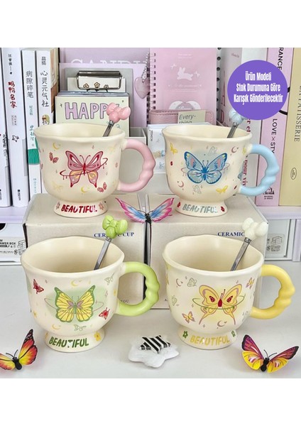 Masalsı Kelebekler Temalı Seramik Kupa
