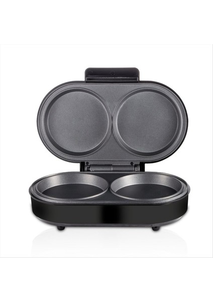 QuirkyQuar Çift Mini Omlet Üreticisi Yuvarlak Çubuklu Izgaralar 2 Kişiselleştirilmiş Bireysel Kahvaltı Chaffle &amp; Hamburger Ab Fişi Yapar (Yurt Dışından) indirimleri