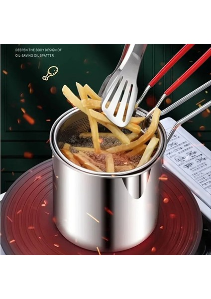 QuirkyQuar Kızartma Sepeti ile Derin Fritöz Mutfak Için Çok Fonksiyonlu Küçük Tencere Kızarmış Tavuk Pişirme Aletleri Kullanın (Yurt Dışından) modelleri