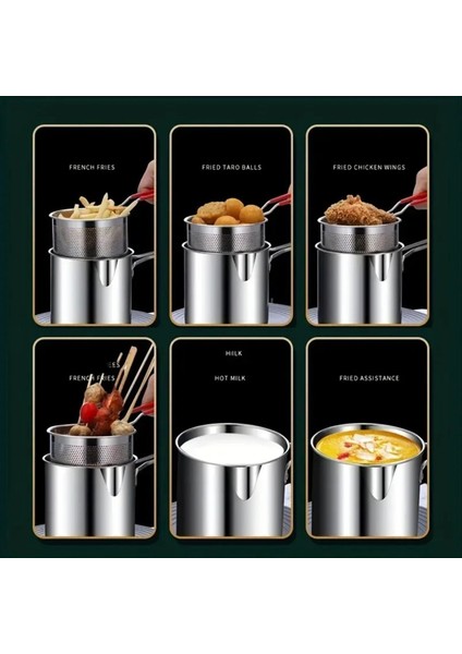 QuirkyQuar Kızartma Sepeti ile Derin Fritöz Mutfak Için Çok Fonksiyonlu Küçük Tencere Kızarmış Tavuk Pişirme Aletleri Kullanın (Yurt Dışından) fırsatları