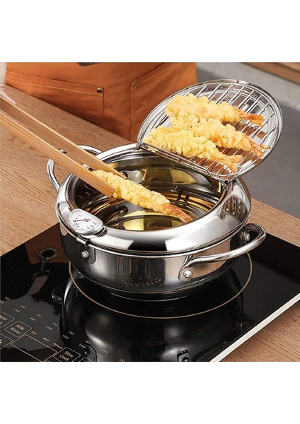 QuirkyQuar Kızartma Tavaları 304 Paslanmaz Çelik Pot Japon Derin Fritöz Mutfak Derin Kızartma Tenceresi Sıcaklık Kontrolü Yağ Tenceresi Olmadan (Yurt Dışından) fiyatları
