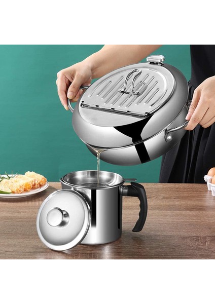 QuirkyQuar Kızartma Tavaları 304 Paslanmaz Çelik Pot Japon Derin Fritöz Mutfak Derin Kızartma Tenceresi Sıcaklık Kontrolü Yağ Tenceresi Olmadan (Yurt Dışından) modelleri