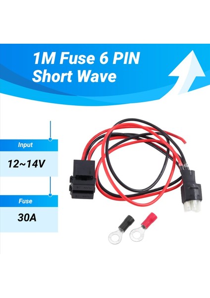 QuirkyQuar 30A 1m Sigorta 6 Pin Kısa Dalga Güç Kablosu Kablosu Yaesu FT-857D FT-897D (Yurt Dışından) fırsatları