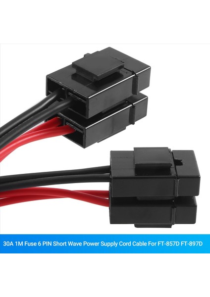 QuirkyQuar 30A 1m Sigorta 6 Pin Kısa Dalga Güç Kablosu Kablosu Yaesu FT-857D FT-897D (Yurt Dışından) indirimleri