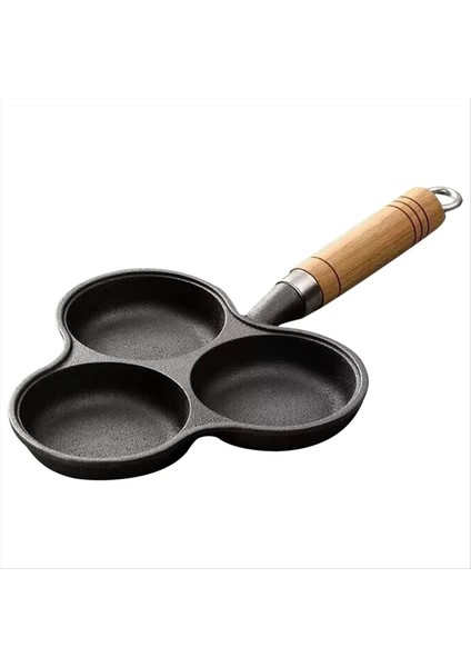 QuirkyQuar 3 Delikli Dökme Demir Omlet Tava Yapışmaz Pişirme Yumurta Tava Kabı Kahvaltı Izgara Pişirme Pot Yumurta Tava Gözleme Tavası (Yurt Dışından) fiyatları