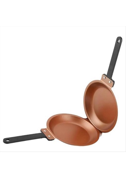 QuirkyQuar Kek Pan Meksika Katlanır Tavan Yapışmaz Kızartma Tavası Çift Taraflı Kahvaltı Katlama Tavan Altın (Yurt Dışından)