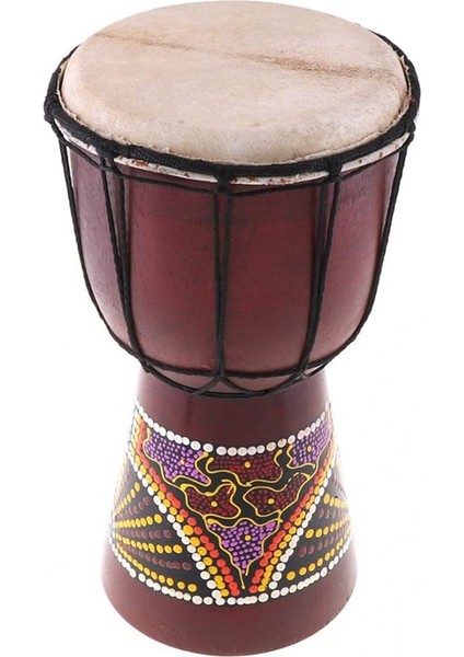 6in Afrika Djembe Davul El Oyması Katı-Ahşap -Cilt Geleneksel Afrika Enstrüman