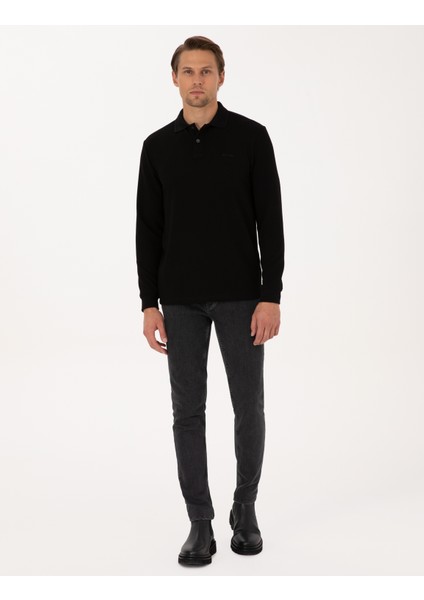 Erkek Siyah Regular Fit Sweatshirt 50311657-VR046 fırsatları