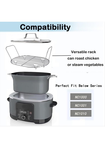 QuirkyQuar Buhar ve Kızartma Rafı - Ninja Foodi Için Uyumlu Olası Ocak Pro 8.5 Qt MC1000, MC1001 Serisi Slow Offer Crock Pot (Yurt Dışından) modelleri