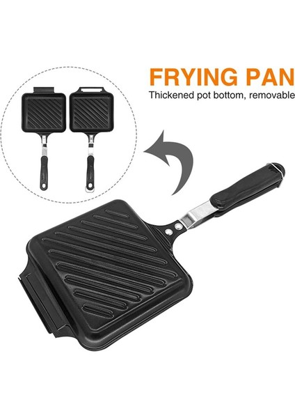 QuirkyQuar Tava Tost Flip Izgara Sandviç Ince Demir Izgara Peynir Üreticisi Hızlı Isıtma Tencere Çıkarılabilir Yapışmaz (Yurt Dışından) fiyatları