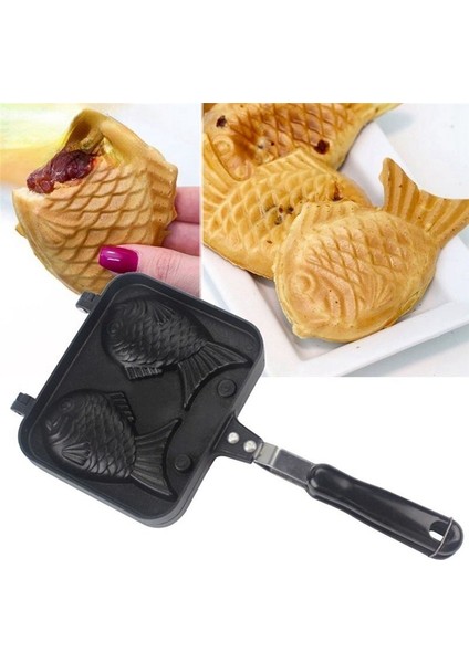QuirkyQuar Mutfak Japon Taiyaki Balık Şeklindeki Sıcak Tatlı Waffle Kek Üreticisi Pancake Çift Tava Kızartma Tava Waffle Kalıpları (Yurt Dışından) indirimleri