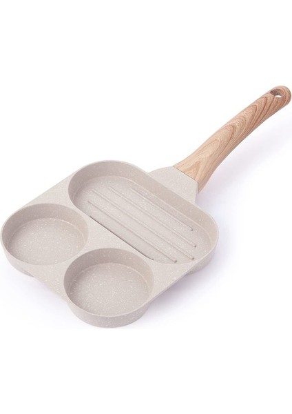 QuirkyQuar Yumurta Tavası Yapışmaz, Yumurta Kızartma Tava, 3-1 Arada Kahvaltı Izgara Tavası, Yumurta Tavası, Sağlıklı Tencere Yumurta Pişirme Tavası (Yurt Dışından)