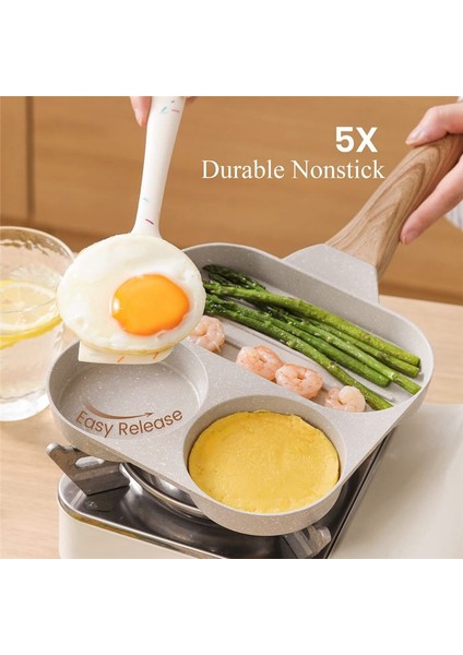 QuirkyQuar Yumurta Tavası Yapışmaz, Yumurta Kızartma Tava, 3-1 Arada Kahvaltı Izgara Tavası, Yumurta Tavası, Sağlıklı Tencere Yumurta Pişirme Tavası (Yurt Dışından) fiyatları